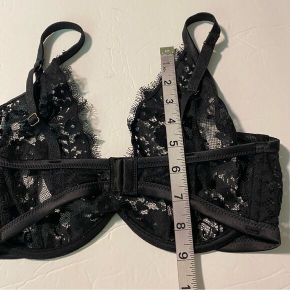 Very Sexy underwire mesh lace unlined Demi Bra Black 32-34 B-C - Picture 2 of 4